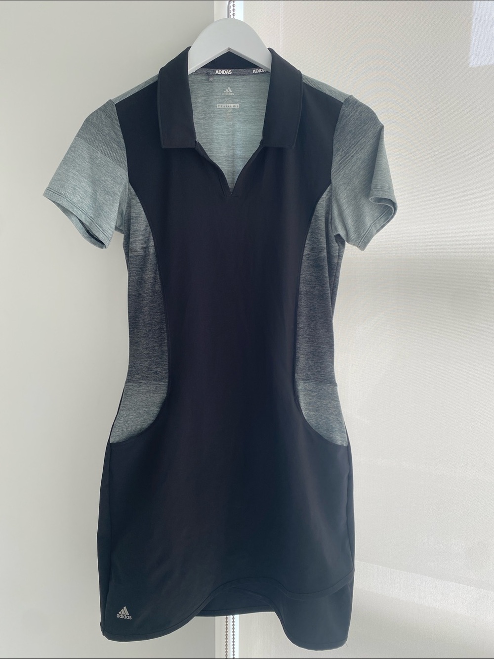 Adidas Women's Ultimate365 Short Sleeve Golf Dress Black and Grey Heather XS